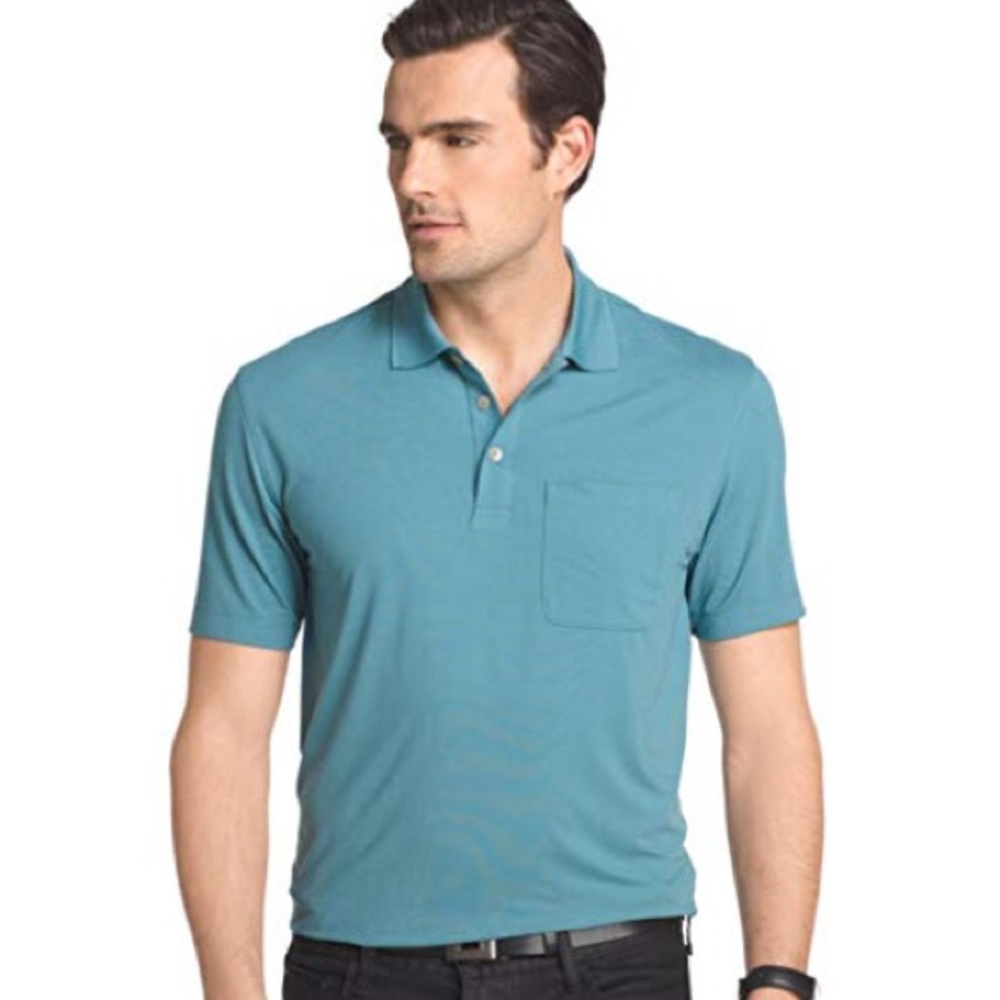 Aqua striped flex classic fit polo shirt